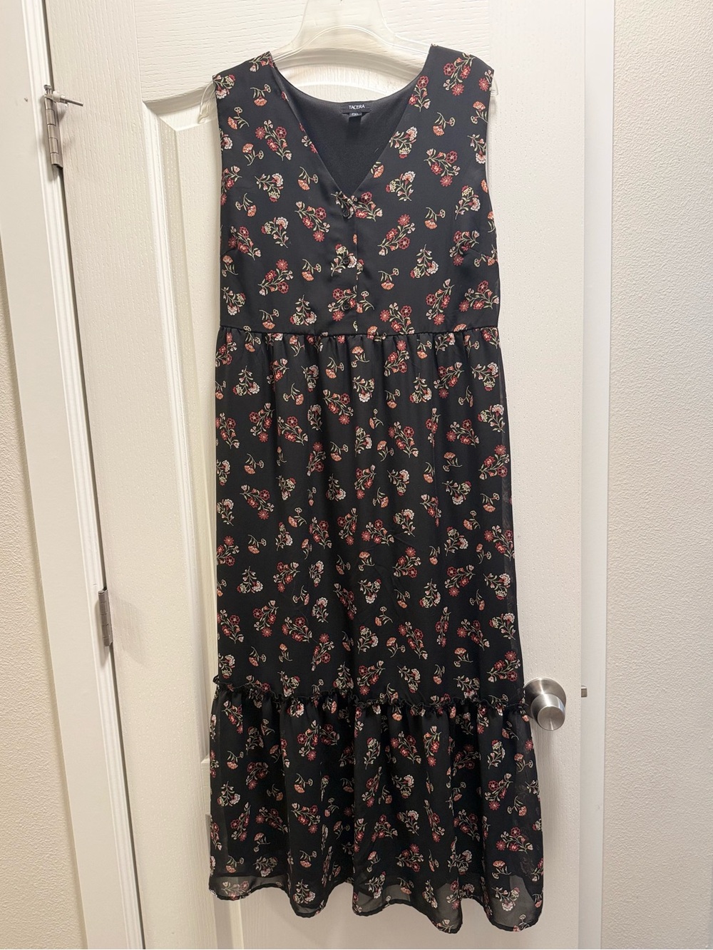 Black Floral Sleeveless Maxi Dress